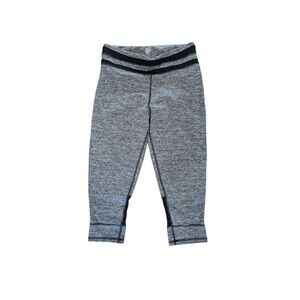 Daisy Fuentes Leggings Women's Size L Gray Fitted Gym Activewear Cropped
